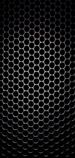 Black hexagonal pattern mobile phone wallpaper with a modern design.