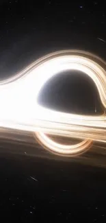 Black hole with swirling light in space, perfect for wallpaper.