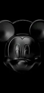 Black Mickey Mouse minimalistic wallpaper with sleek design.