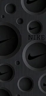 Black Nike circles design mobile wallpaper with a sleek aesthetic.