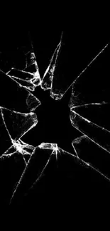 Shattered glass on black background, creating a dramatic effect.