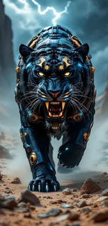 Black Tiger Walking With Anger  Live Wallpaper