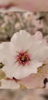 Cherry blossom wallpaper with soft pink hues.