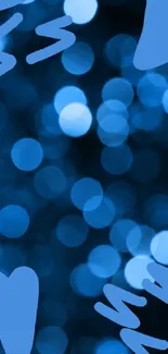 Blue bokeh abstract wallpaper with artistic brushstrokes and light effects.