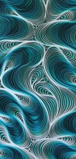 Blue abstract wallpaper with swirling patterns.