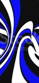 Blue and black abstract swirl mobile wallpaper.