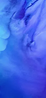 Vibrant blue abstract watercolor wallpaper for mobile devices.