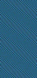 Blue and black optical illusion wallpaper with wave patterns.