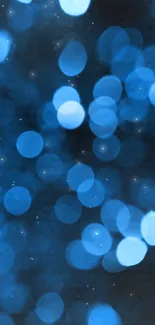 Blue bokeh lights wallpaper for mobile background.