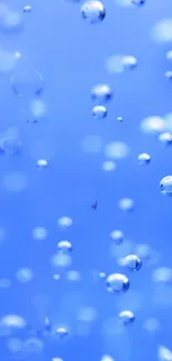 Vibrant blue abstract wallpaper with bubbles.