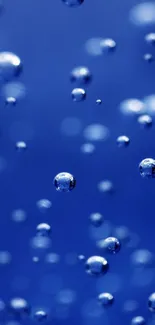 Abstract blue wallpaper with floating bubbles