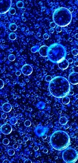 Abstract blue bubbles pattern wallpaper with dynamic texture.