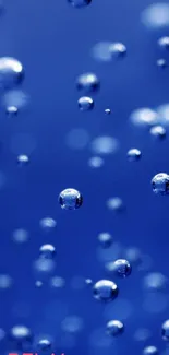 Blue bubbles floating on phone wallpaper background