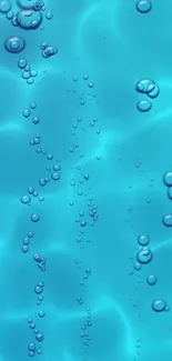 Mobile wallpaper featuring blue water bubbles with a calming effect.