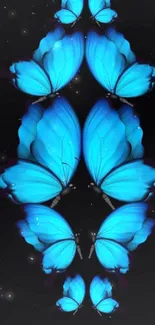 Elegant blue butterfly wallpaper for mobile devices.