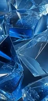 Glistening blue crystal gems in a close-up wallpaper view.