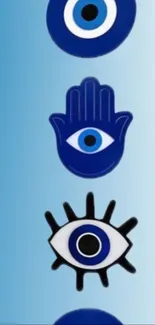 Blue eye protection symbols in wallpaper design.