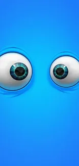 Blue wallpaper with 3D eyeballs for phone background.