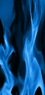 Vibrant blue flames abstract wallpaper for mobile.