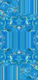 Blue floral abstract wallpaper for mobile.