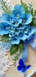 Blue Flower Petal Live Wallpaper