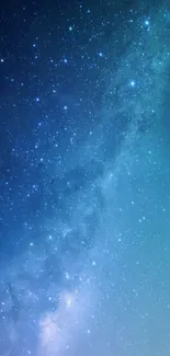 Blue galaxy wallpaper featuring beautiful stars and cosmic elegance.