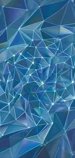 Abstract blue geometric pattern wallpaper.