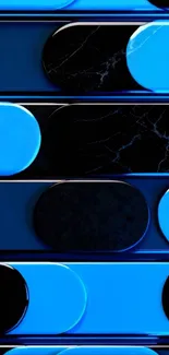 Abstract blue geometric wallpaper with circles.