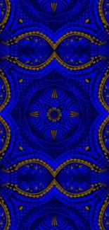 Blue geometric abstract pattern wallpaper.