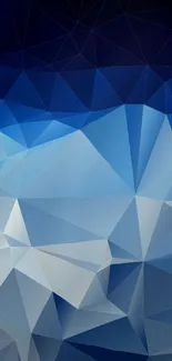 Blue geometric polygon wallpaper with gradient design.