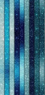 Vibrant blue glitter stripes wallpaper with shimmering details.