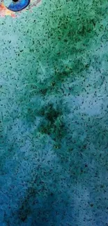 Blue-green abstract textured wallpaper with artistic flair.