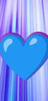 Vibrant blue heart on a purple and blue gradient background.