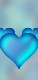 Vibrant blue heart design wallpaper for mobile phone.