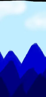 Vibrant blue mountain and sky wallpaper with artistic peaks.