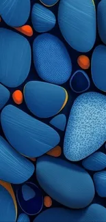 Aesthetic blue pebble pattern wallpaper