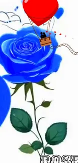 Blue Petal Blue Rose Live Wallpaper