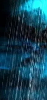 Abstract blue rainfall wallpaper with serene tones.