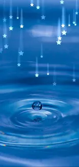 Serene blue water ripple with starry reflections wallpaper.