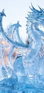 Blue Sculpture Ice Live Wallpaper