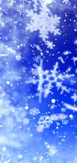 Blue snowflake wallpaper with frosty designs.