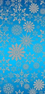 Blue wallpaper with snowflake patterns for mobile phones.