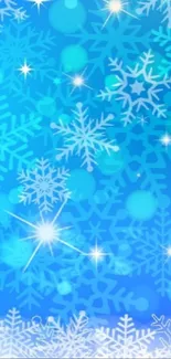 Blue snowflake wallpaper for winter theme.
