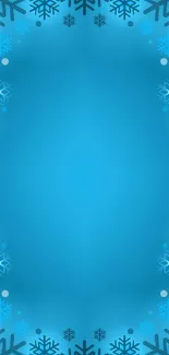 Blue snowflake and icy pattern mobile wallpaper.