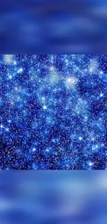 Sparkling blue galaxy wallpaper with stars.