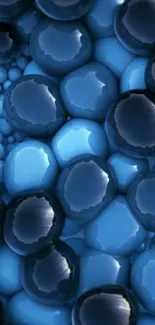 3D blue spheres abstract wallpaper design.