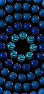 Colorful blue spheres wallpaper design.