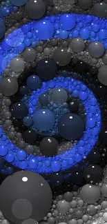 Abstract blue spiral bubble wallpaper for mobile.