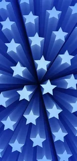 Vibrant blue 3D starburst pattern wallpaper for mobile phones.