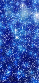 A dazzling blue starry sky wallpaper with sparkling stars.